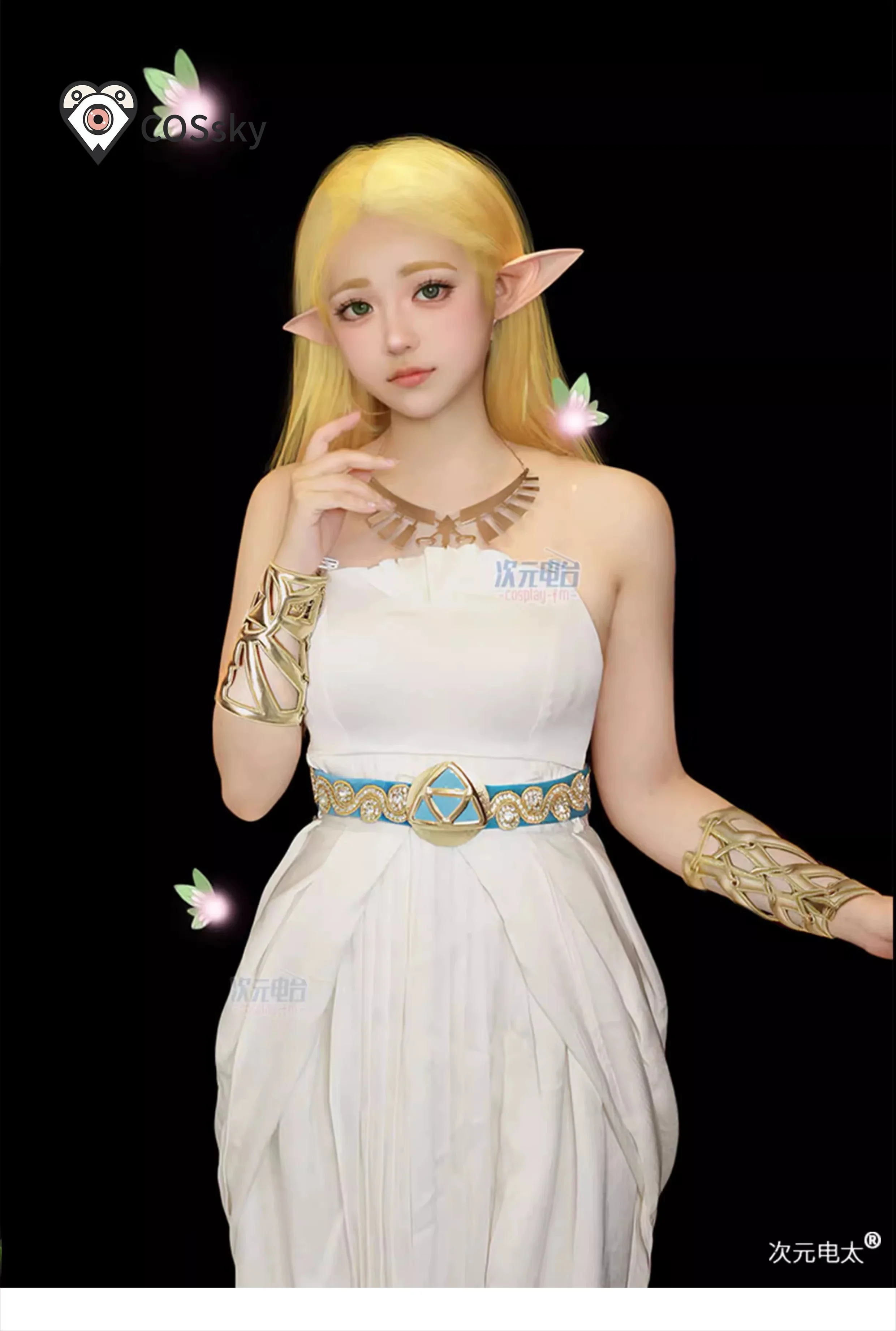 

Breath of the Wilderness Game Zelda Cosplay Princess Costume Wig Women White Dress Uniform Halloween Party Role Play Outfit