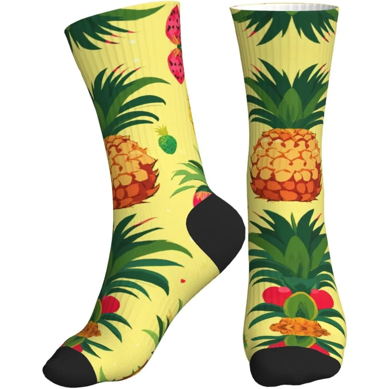 

Pineapple Print Running Socks,Travel Socks,Mid-Tube Sports Socks,Suitable For Running