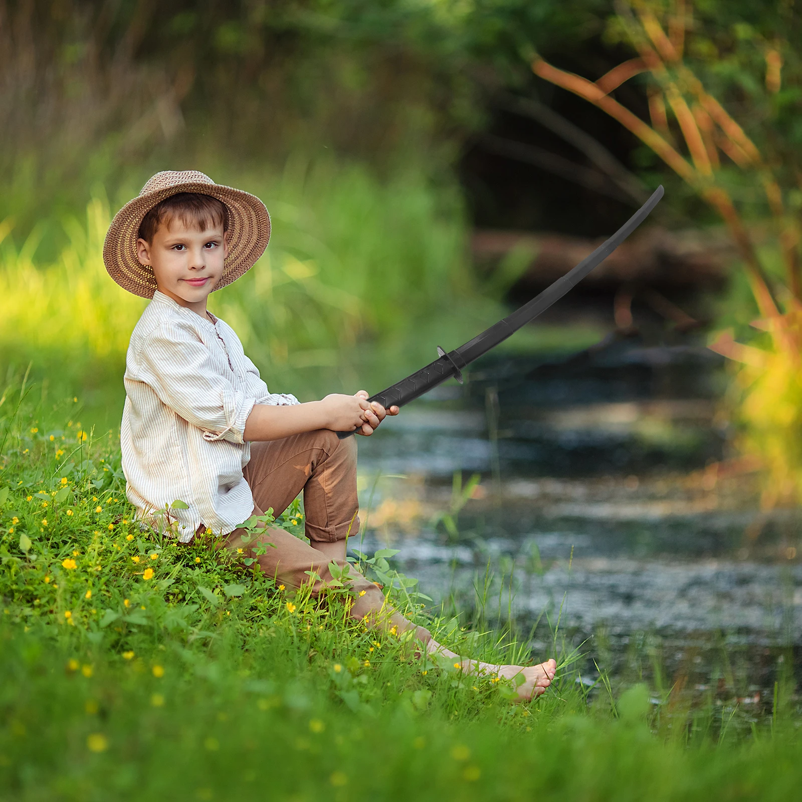 格納式剣のおもちゃ 日本風 軽量プラスチック製 コスプレ小道具 パーティーやアウトドアの楽しみに