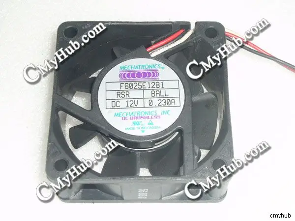 For MECHATRONICS F6025E12B1 RSR BALL DC12V 0.230A 6025 6CM 60MM 60X60X25MM 6pin Cooling Fan F6025E12B1