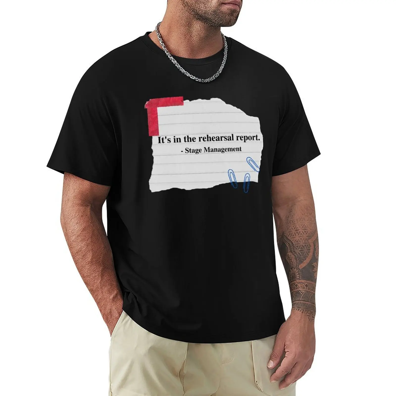 It's in the Rehearsal Report T-Shirt Basic Solid Color Short Sleeve Cotton Top
