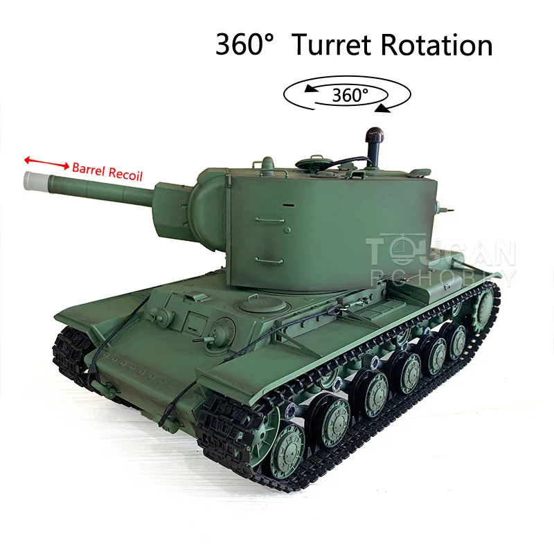 RTR HENG LONG 1/16 Scale Plastic RC Tank TK7.0 Soviet KV-2 Heavy Gigant 3949 360° Turret Speaker Smoking Unit RC Toy TH19748