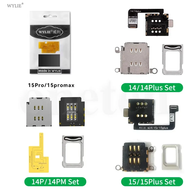

WYLIE Esim To Sim для IPhone 14 15 Pro MAX Многослойное разделение без перфорации с двумя SIM-картами со встроенным слотом для карт