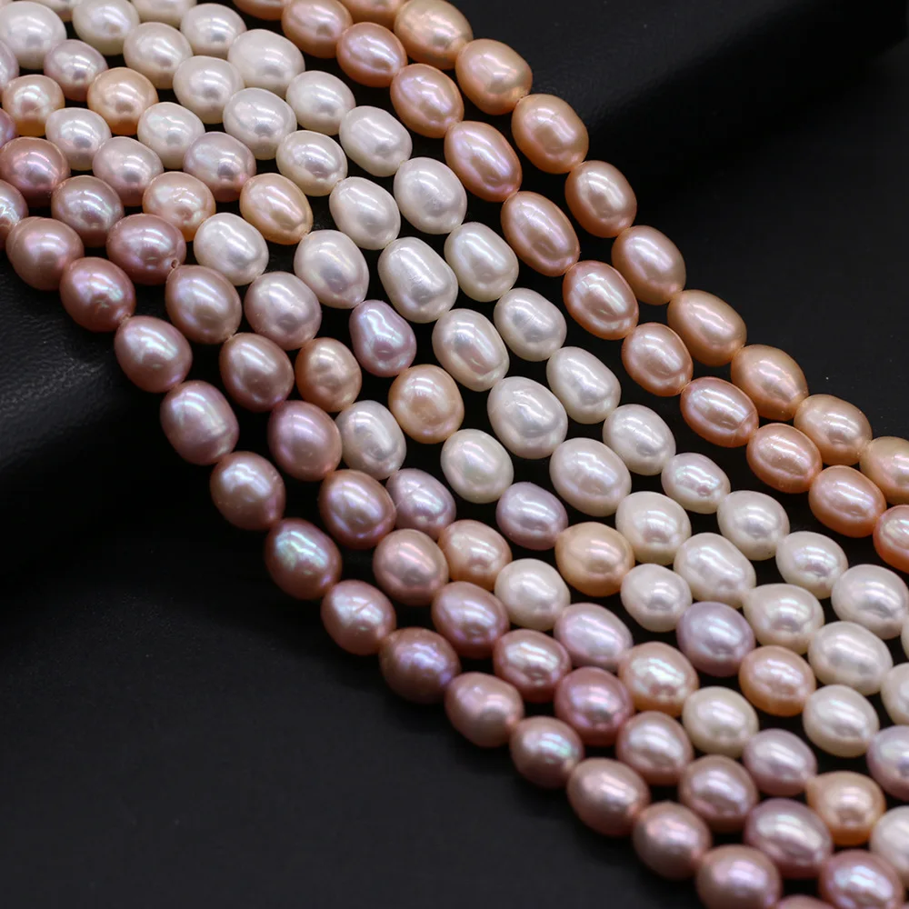 

Natural Freshwater Pearls beads String For DIY Jewelry Accessories Wholesale 7-8MM Purple White Real Pearl DIY Necklace Jewelry