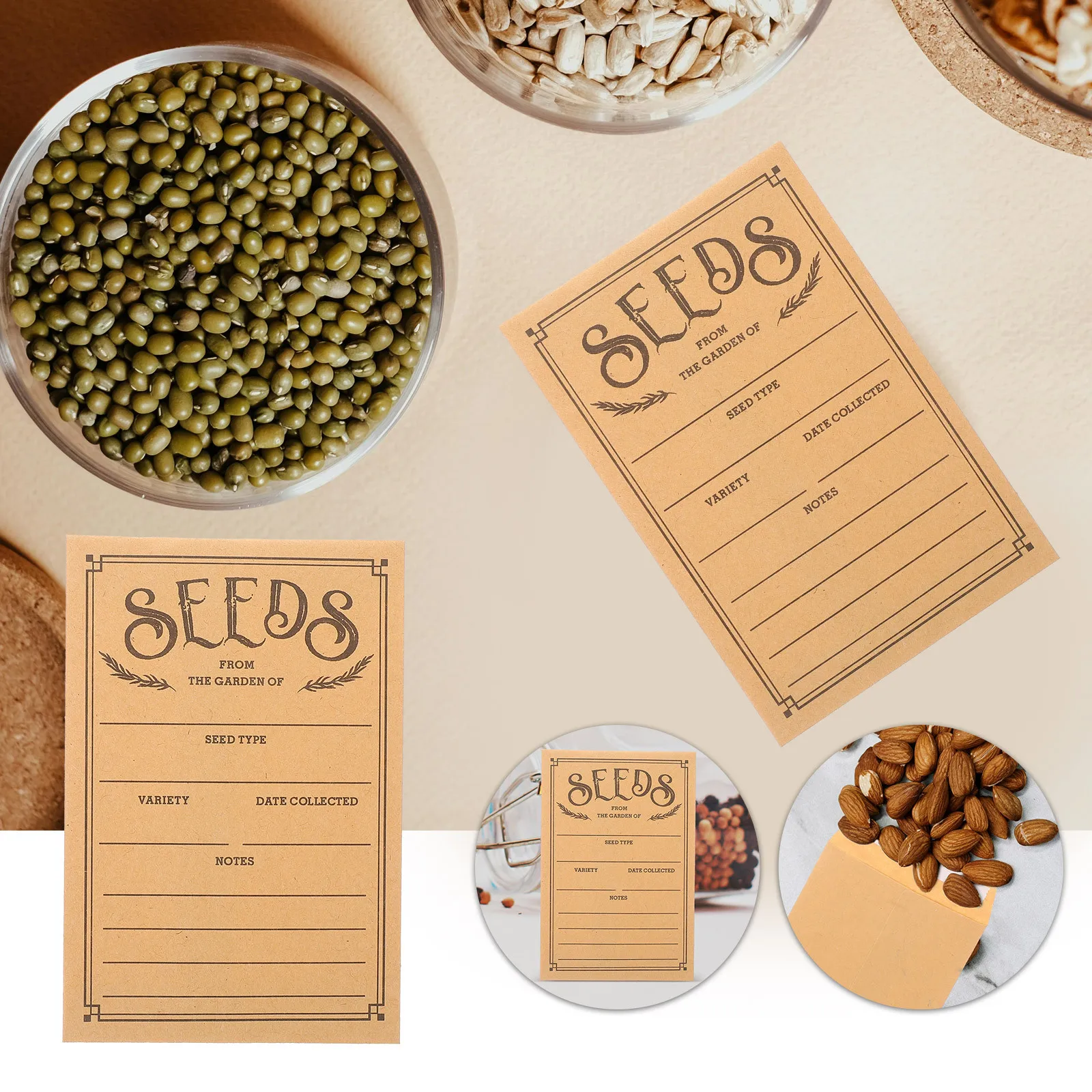 

50Pcs Seed Envelopes Paper Seed Packets Small Envelopes for Storing Seeds Coins Money Cash Convenient Paper Packets