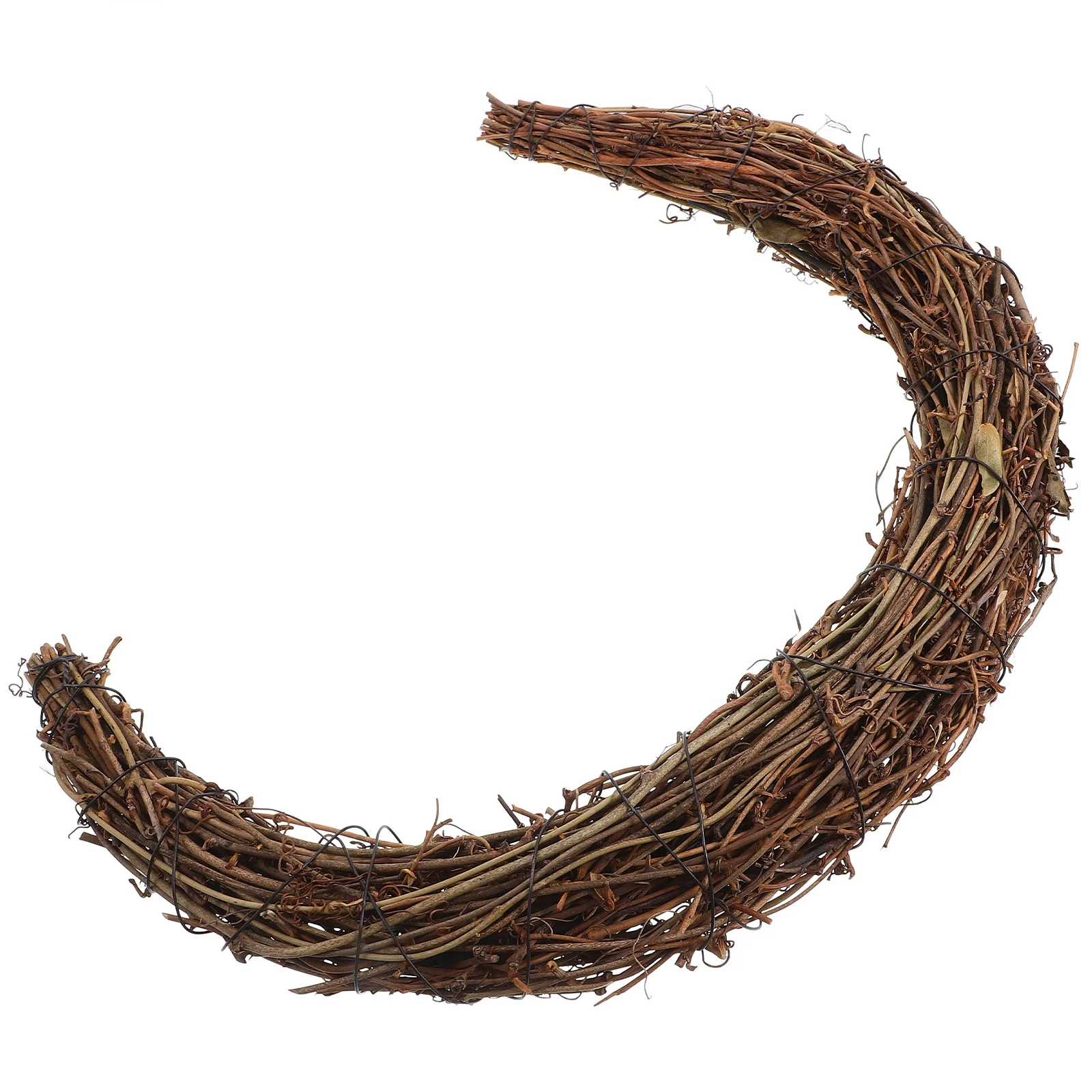 

Natural Grapevine Moon Wreath 35Cm DIY Wreath Base for Christmas Decorations Craft Projects Rustic Home Decor Wedding Party