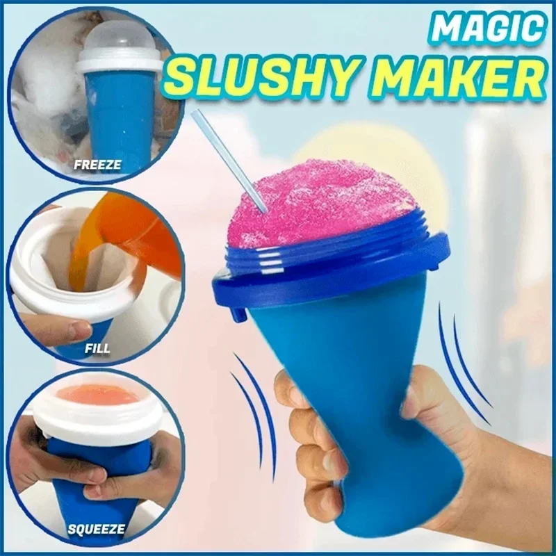 Quick-Frozen Smoothies Cup Homemade Fruit Juice Milkshake Bottle Slush Shake Maker Fast Cooling Cup Ice Cream Magic Slushy Maker