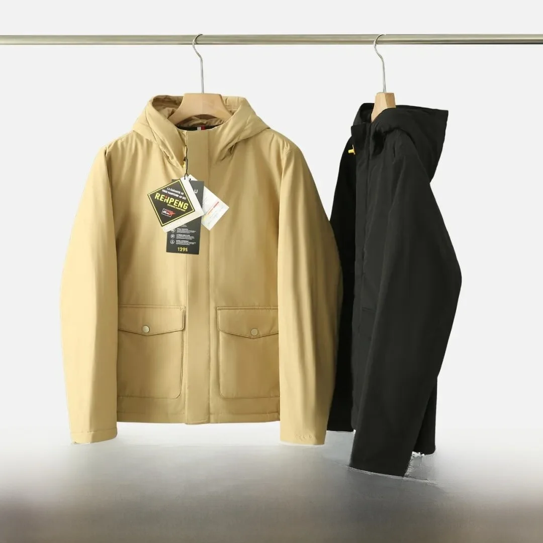 

Текстура, насыщенная клетчатая хлопковая куртка, мужская однотонная рабочая одежда, повседневное пальто с капюшоном, теплое молодежное трендовое длинное пальто-стойка