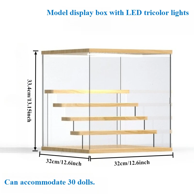 

Blind box storage box acrylic display stand hand-made box display cabinet doll dust cover (33cmX32cmX32cm） Display Case