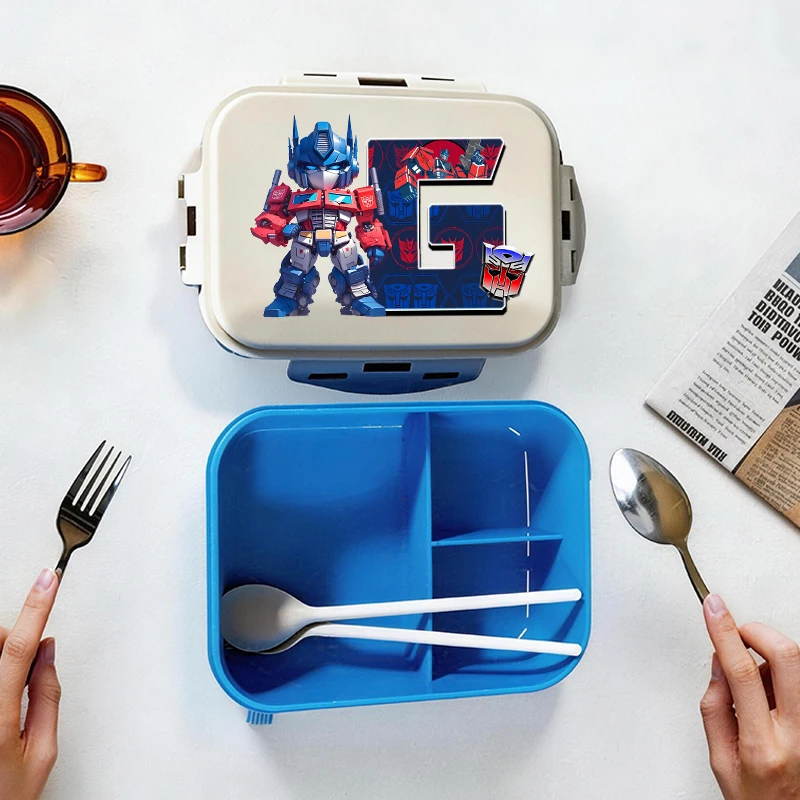 

Transformers Boy Girl Lunch Box Anime Portable Bento Boxs Student Hermetic Food Crisper Single Layer Capacity Kids HOME Gift