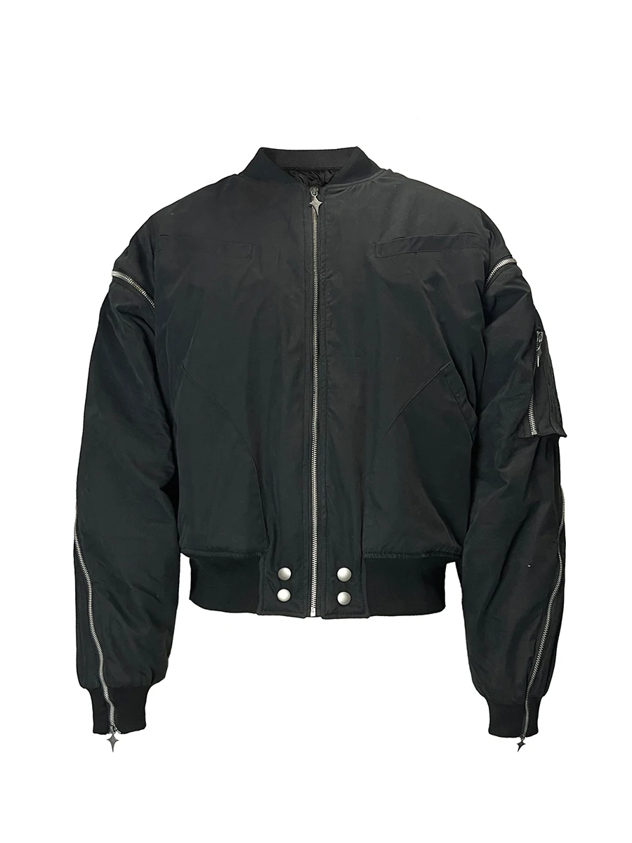 

JCAESAR Double Zipper MA Jaet Cleanfit Flight Jaet Outerwear Loose Fit Metal Decorated Waed Canvas Youth Trend Spring ...