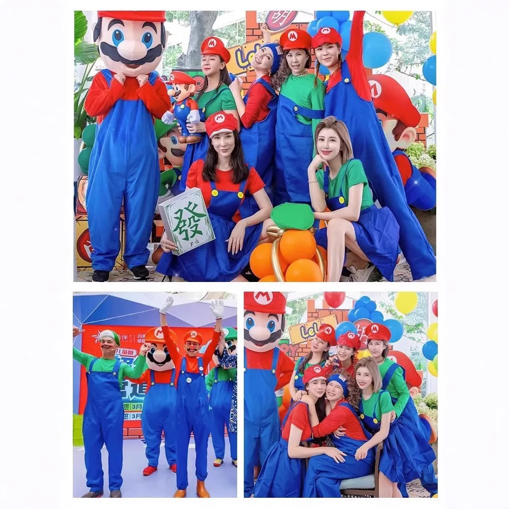 Costume Game Bros Super Luigi Brothers Uniform Set Cosplay Costumes Funny Anime Adult Men Ju mpsuit Woman Dress Halloween
