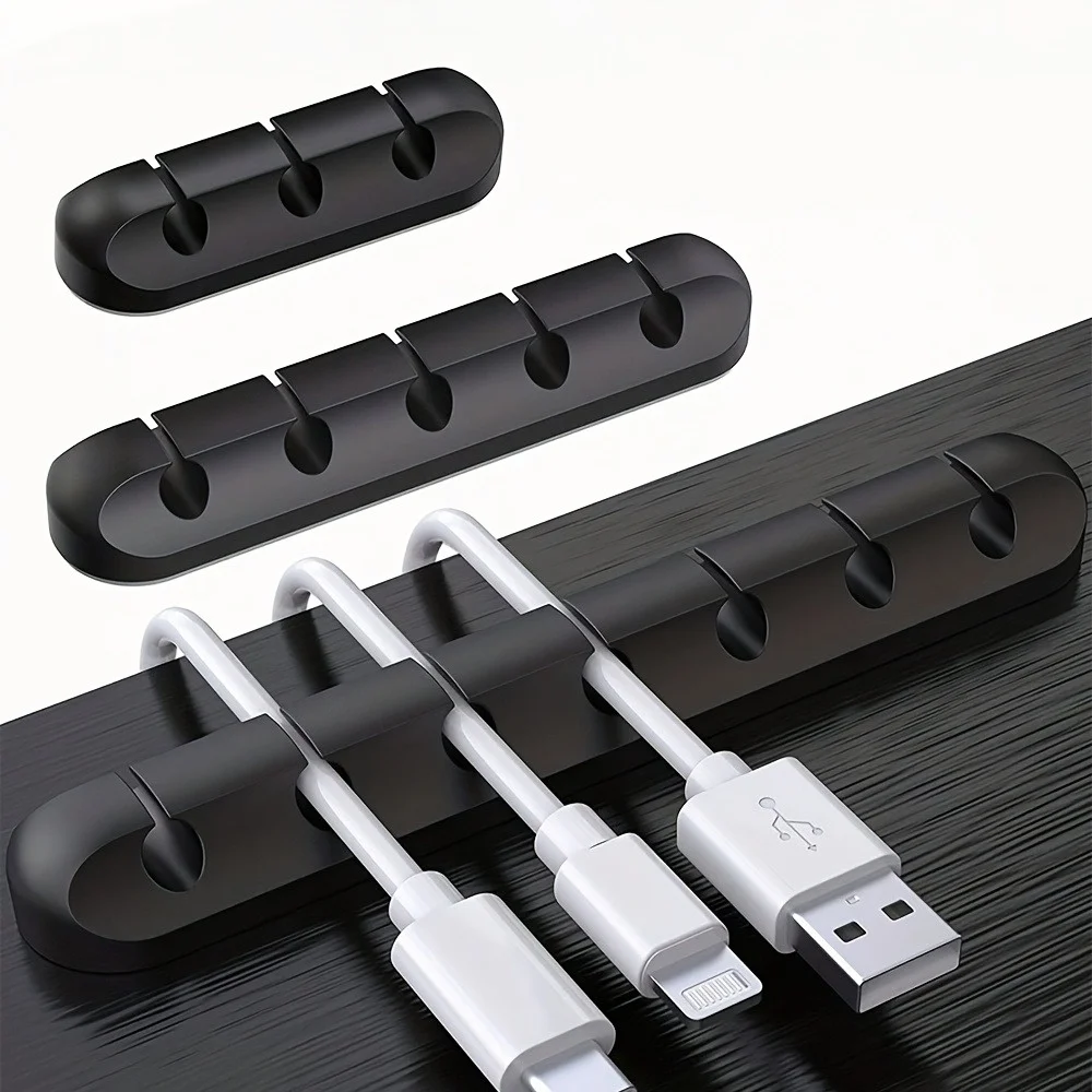 Cable Cord Wire Organizer Silicone USB Cable Winder Management Clips Self Adhesive for Mouse Keyboard Headset Car For iPhone