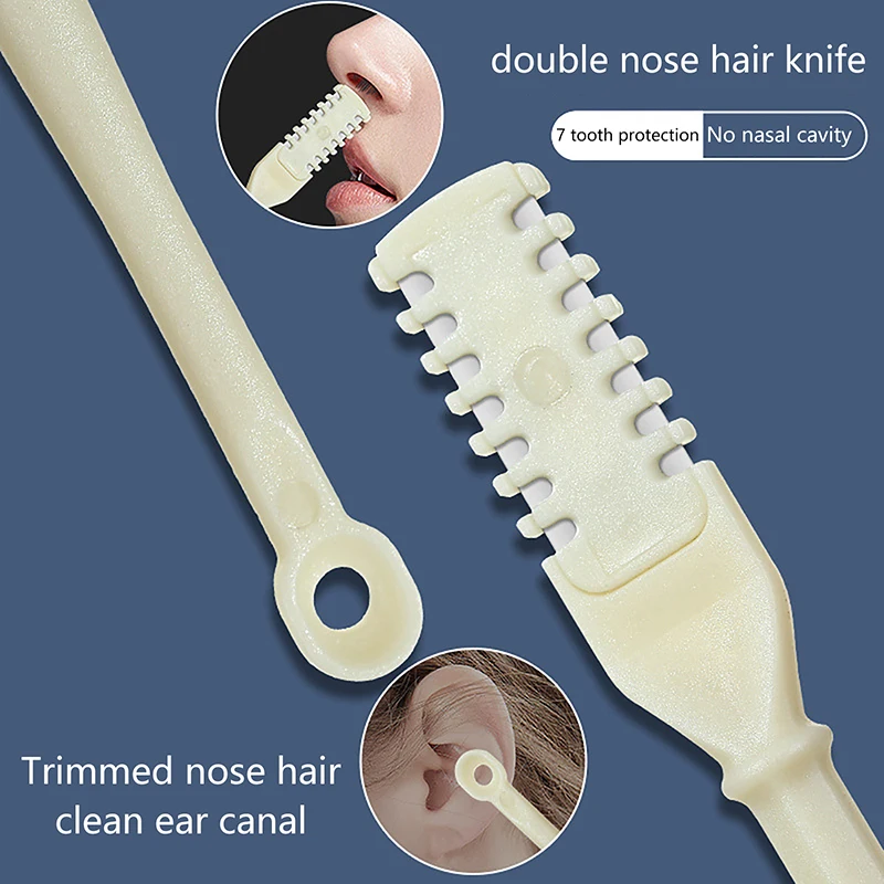 1/2/3/4 Stuks Wasbare Dubbele Kop Neus Trimmer Neus Haar Neus Haar Oorlepel 360 ° Draaien Neus Haar Mes Trimmer Rvs