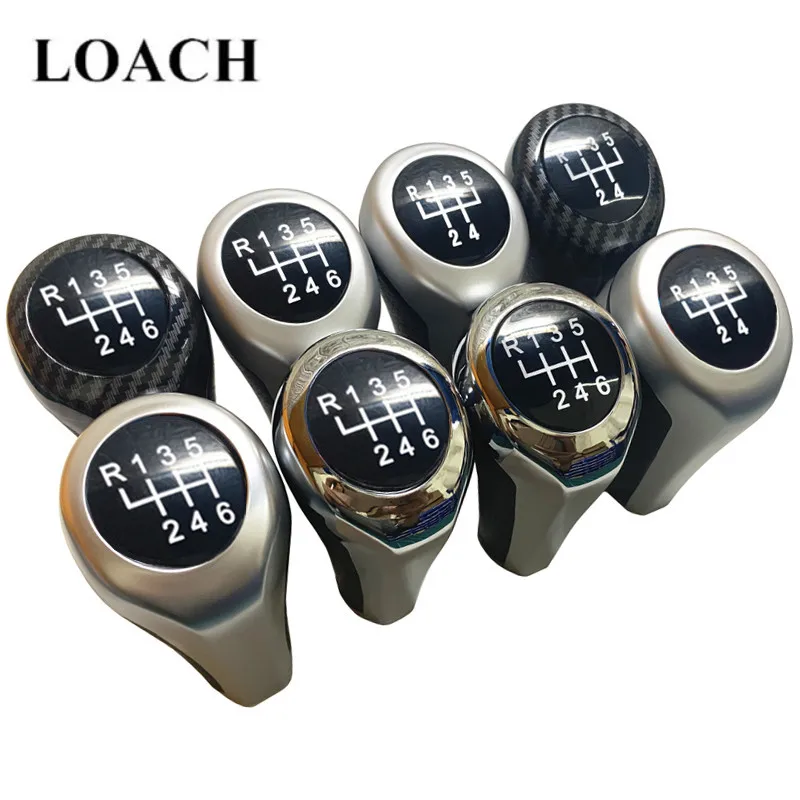 Carbon Fiber Gear Shift Knob for BMW E46 E53 E60 E61 E63 E65 E81 E82 E83 E84 E87 E90 E91 E92 X1 X3 X5 1356Series Chromed Matte