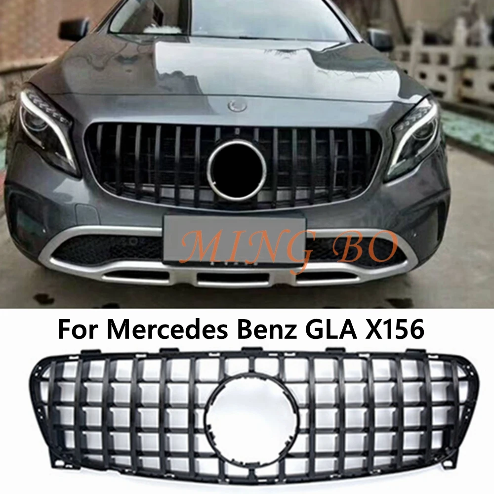 

For Mercedes Benz GLA Class X156 2014 2015 2016 2017 2018 2019 Grills Front Racing Billet Bumper Grille Upper Facelift