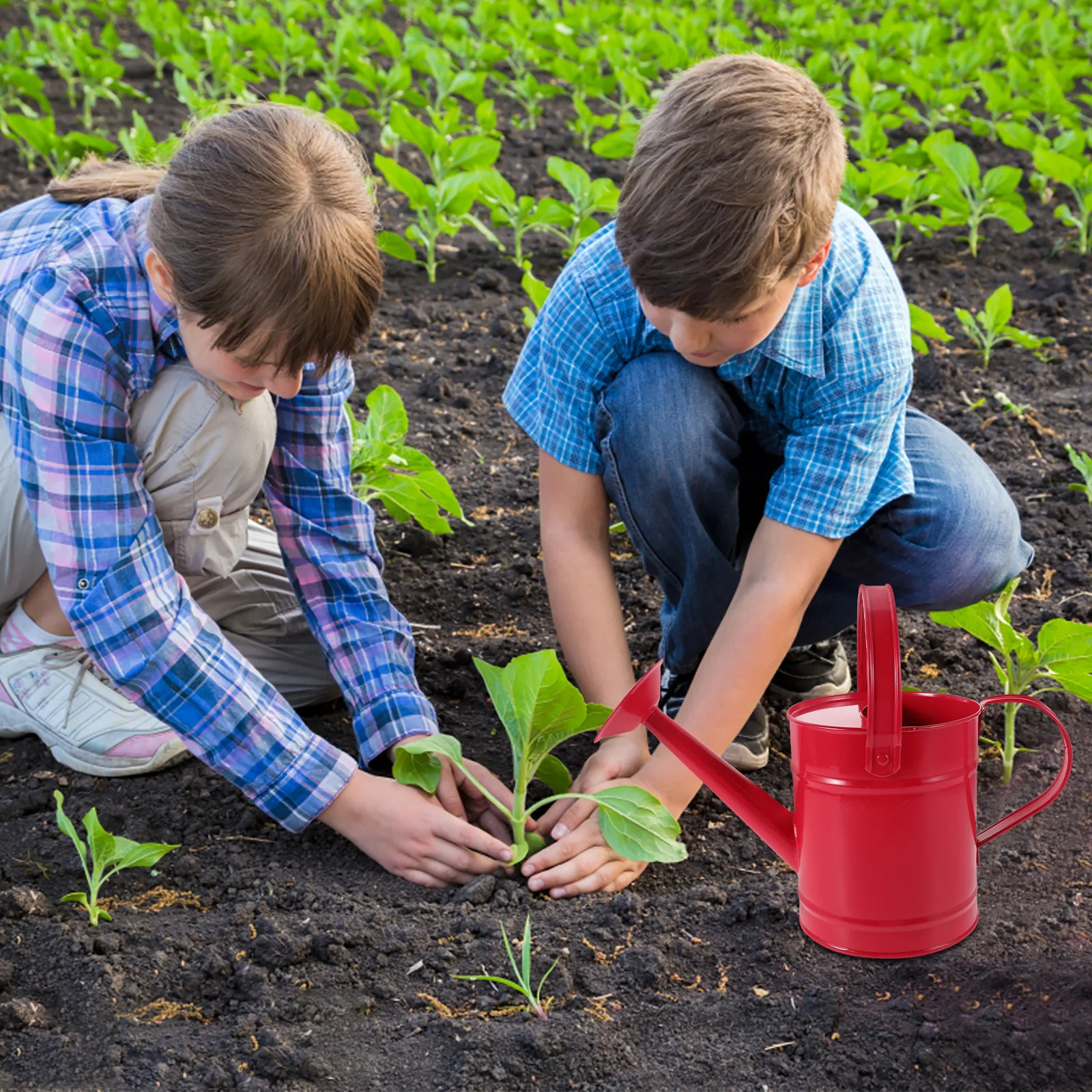 

Children Watering Pot 1.5L Iron Mini Flower Can Sprinkler Kettle Toddler Gardening Activity Plants Houseplants