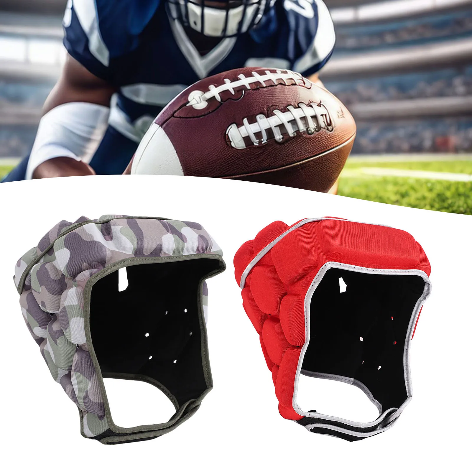 Rugby Head Protector Rugby Headguard Rugby Helmet Anti Collision Breathable EVA Rugby Headguard for Football Baseball Goalkeeper