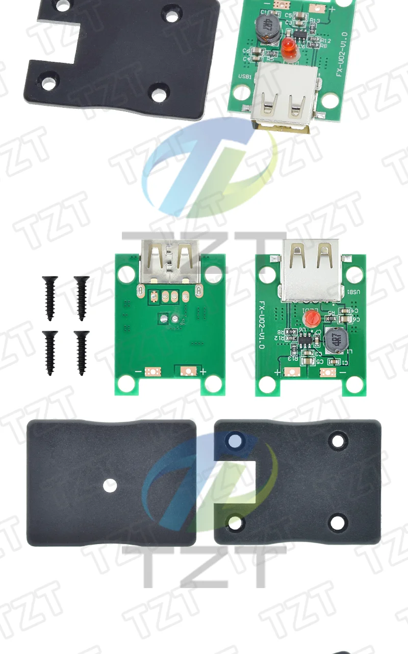TZT 1/3 Stück 5V 2A Solarpanel Powerbank USB-Ladegerät Spannungsregler 6-20V auf 5V Step-Down-Modul mit LED-Anzeige – Detail 5