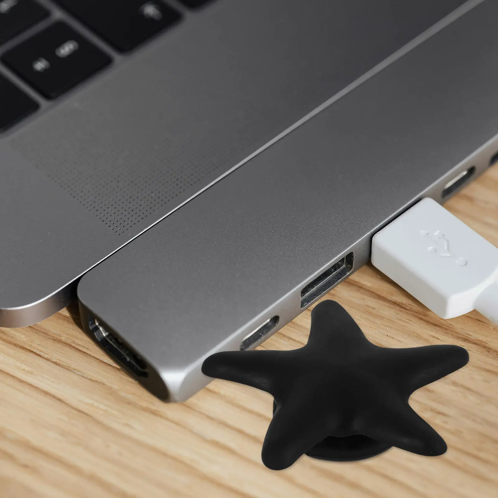 10Pcs Decorative Adhesive Cord Organizer Small Star Cable Holder for Charger Data Earphone Desktop Wires Management Clean Tidy