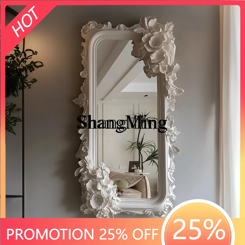 

SM household carved full-length mirror, premium villa living room entry floor-to-ceiling mirror, bedroom fitting mirror