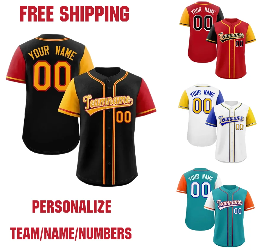 Personalization Custom Baseball Jersey Print Team Shirt Personal Name Number Hip Hop Sportswear Baseball T-shirt Men/Women/Kids