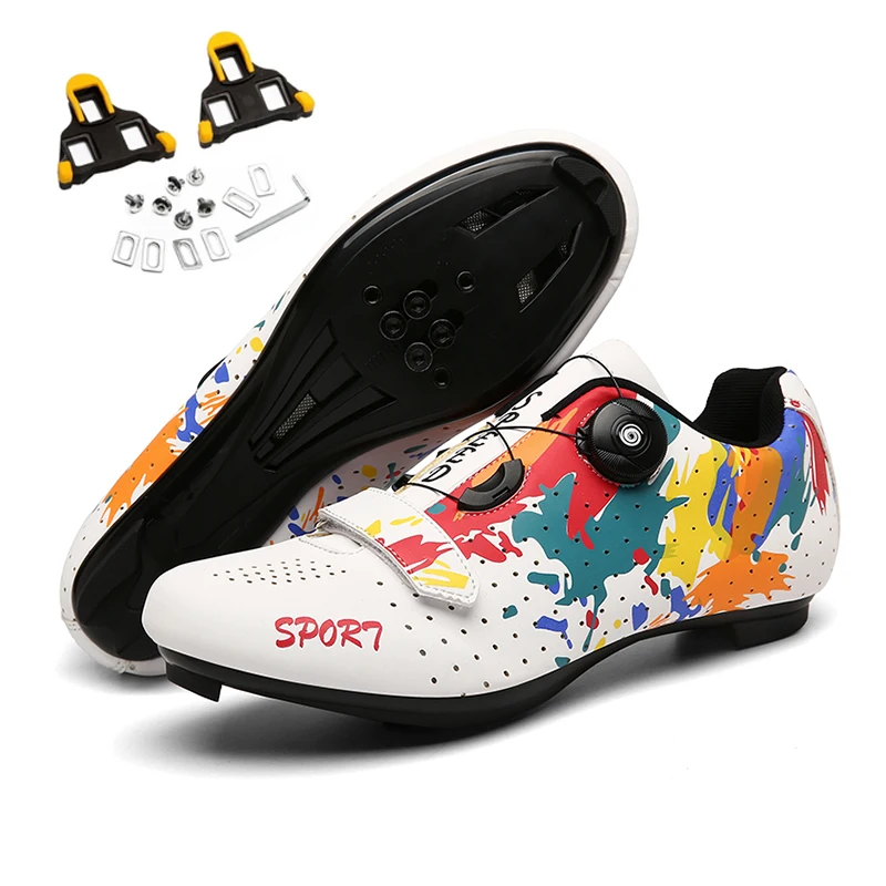 Men's Cycling Shoes Road Bike Shoes Self-locking Cleats Speed Cycling Sneakers Outdoor Racing Route Athletic Bicycle Footwear