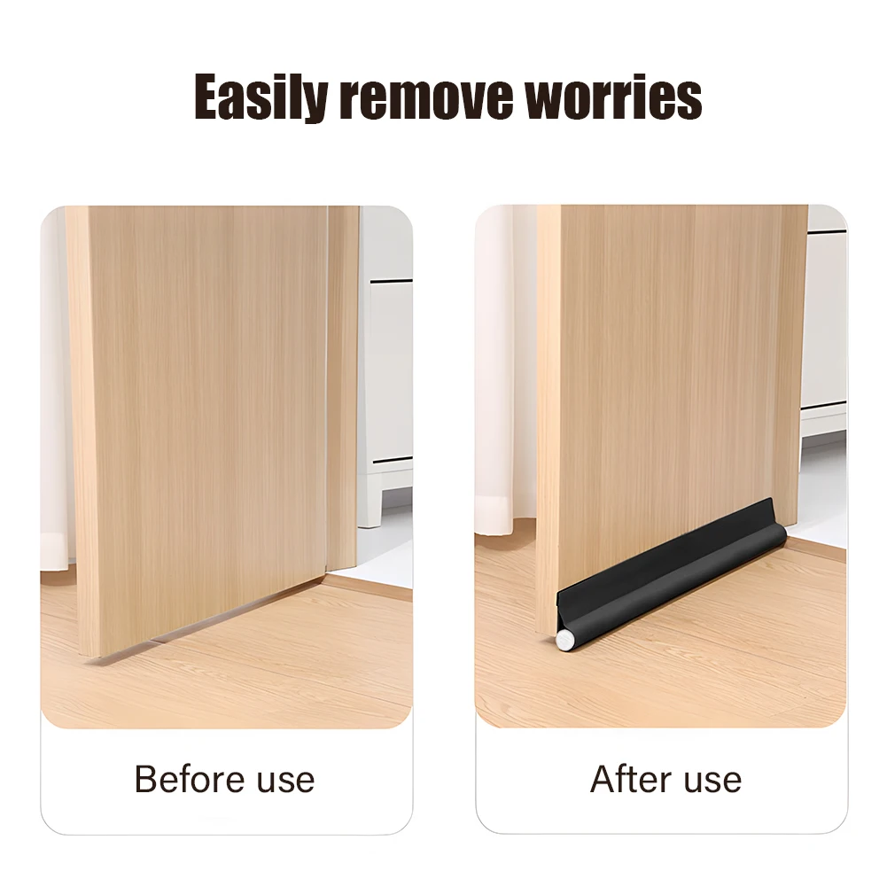 Tira de sellado inferior de puerta con reducción de ruido de 95cm, pelado de puerta impermeable a prueba de polvo, costura de calado debajo del tope