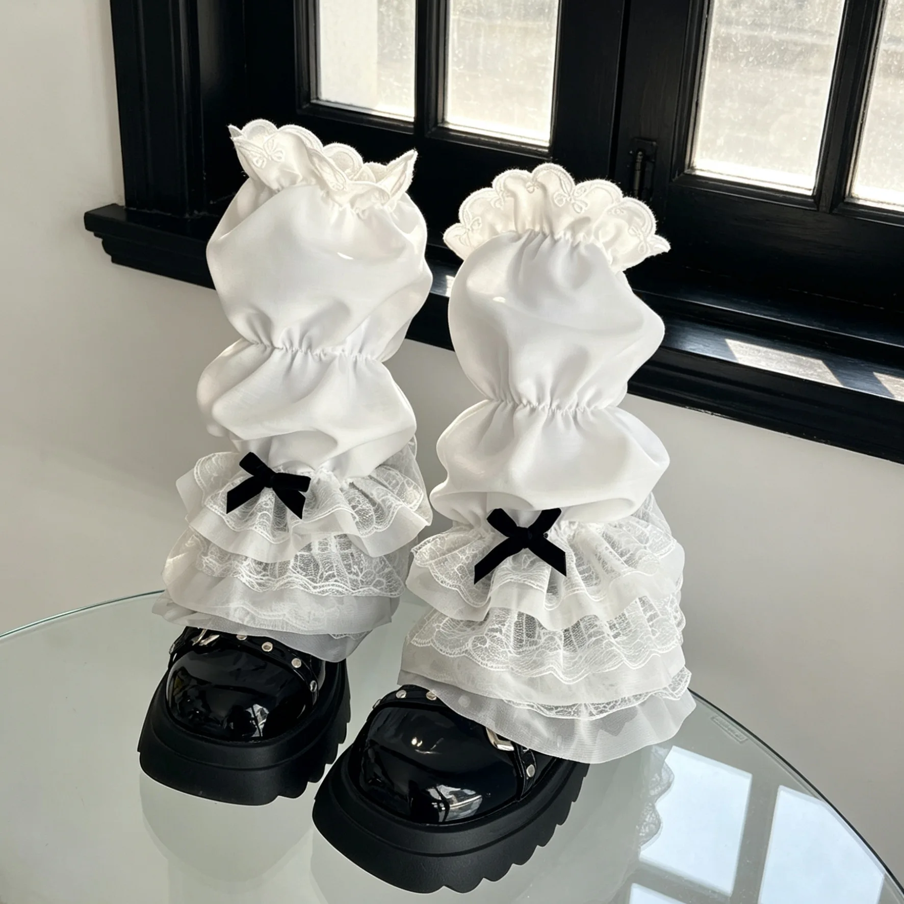 Niedliche Lolita-Multi-Spitzen-Rüschen-Socken, weiche Baumwoll-Kniestrümpfe, Lolita, japanischer Harajuku-Stil, weiche Baumwolle, süßes Cosplay, Alltagskleidung – Detail 6