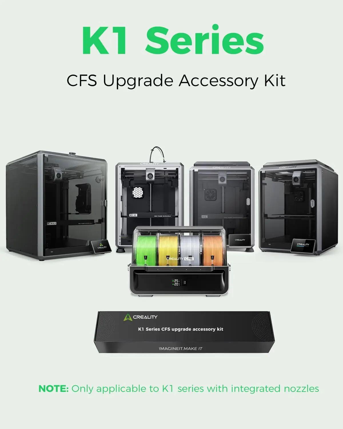 طابعة Creality K1C K1 SE K1 MAX ثلاثية الأبعاد مع مجموعة ملحقات ترقية CFS وCFS تم ترقيتها إلى 600 مم/ثانية طباعة متعددة الألوان عالية السرعة