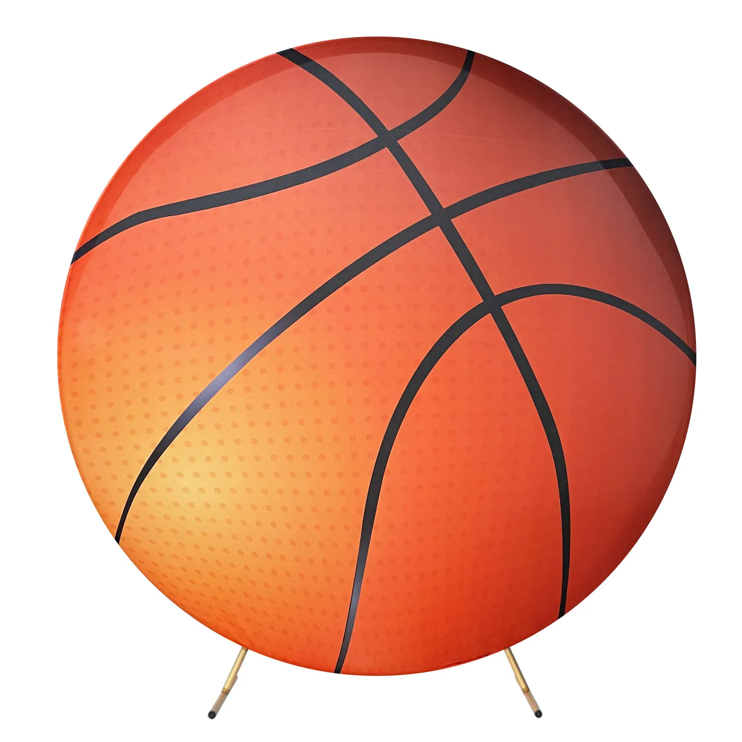 6.56ft Round Spandex Basketball Backdrop Cover - Sports Theme Photo Booth Arch for Birthday & Party Decoration