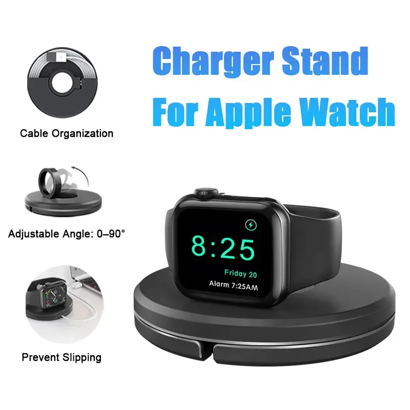 Ladekabelhalter Ladeständer für Apple Watch 9/8/7/6/5/4/3/2/1, Ultra 2 und SE 3 — Integrierter Kabelaufbewahrungsraum