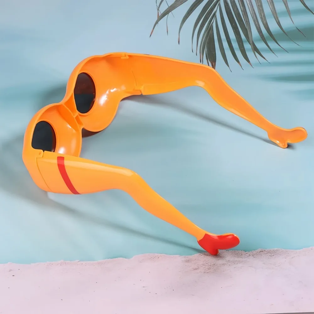 Neuartige Bein-Hüft-Sonnenbrille, lustige orangefarbene, dumme Brille für Urlaub, Party, Streiche, Erwachsene, Witze, Wandern, Sonnenbrille, Brillen für Männer und Frauen
