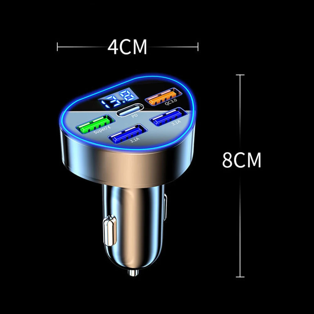 In-Car Charging 6*4*3cm Car Charger 12-24V Car Adapter Indicator Light Simultaneous Output Supports Popular Vehicles