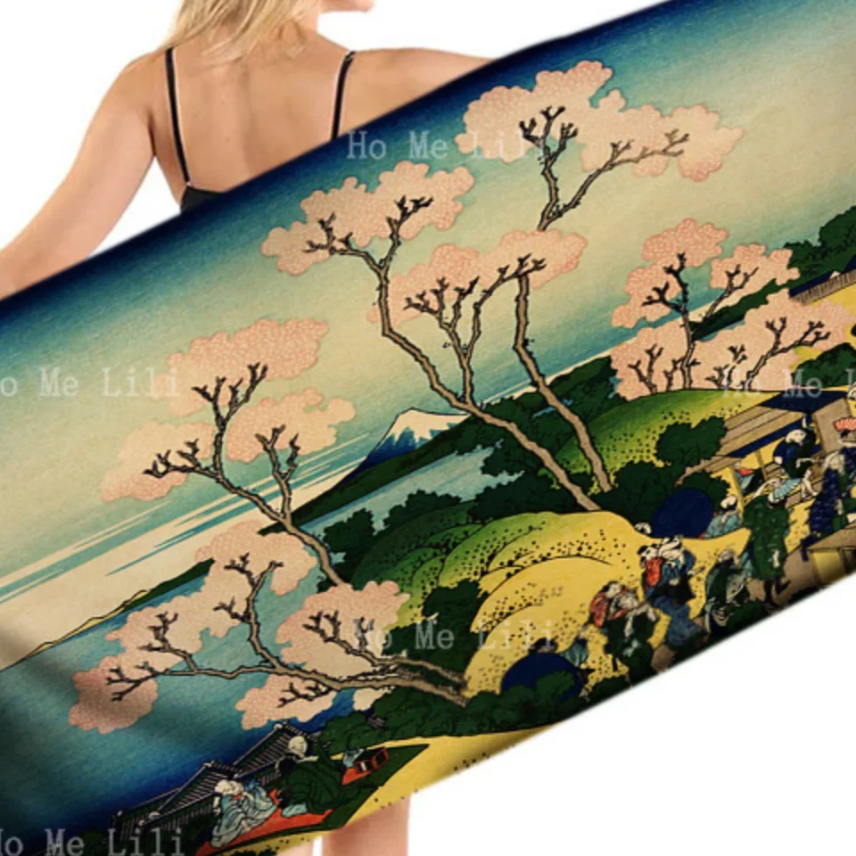 Katsushika Hokusai 36 Views Of Mount Fuji And The Cherry Blossom Trees Quick Drying Towel By Ho Me Lili Fit For Fitness