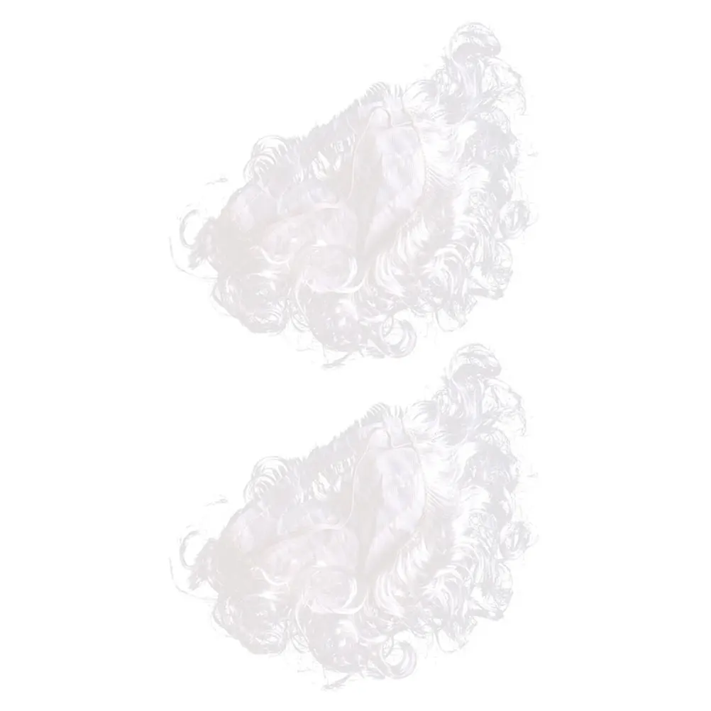 

2Pcs Santa Beard Realistic Props for Adults White Christmas Party Costume Accessories Faux Facial Hair