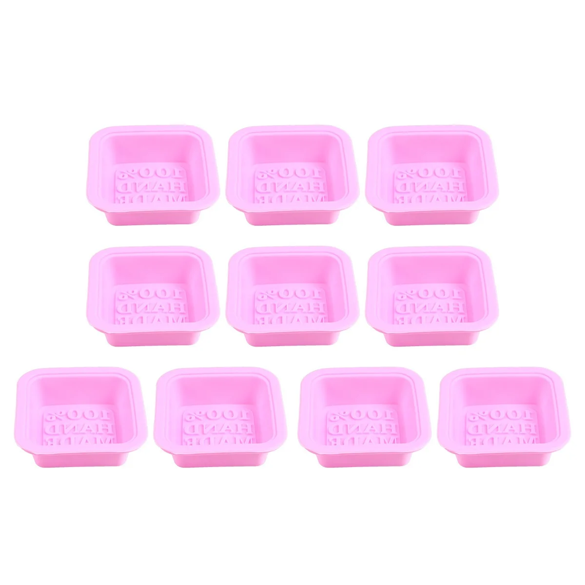 

10 pcs Silicone Soap Molds Diy Tools For Making Chocolate Cake Brownie Cheesecake Rectangular Mold Random Color Microwave Oven