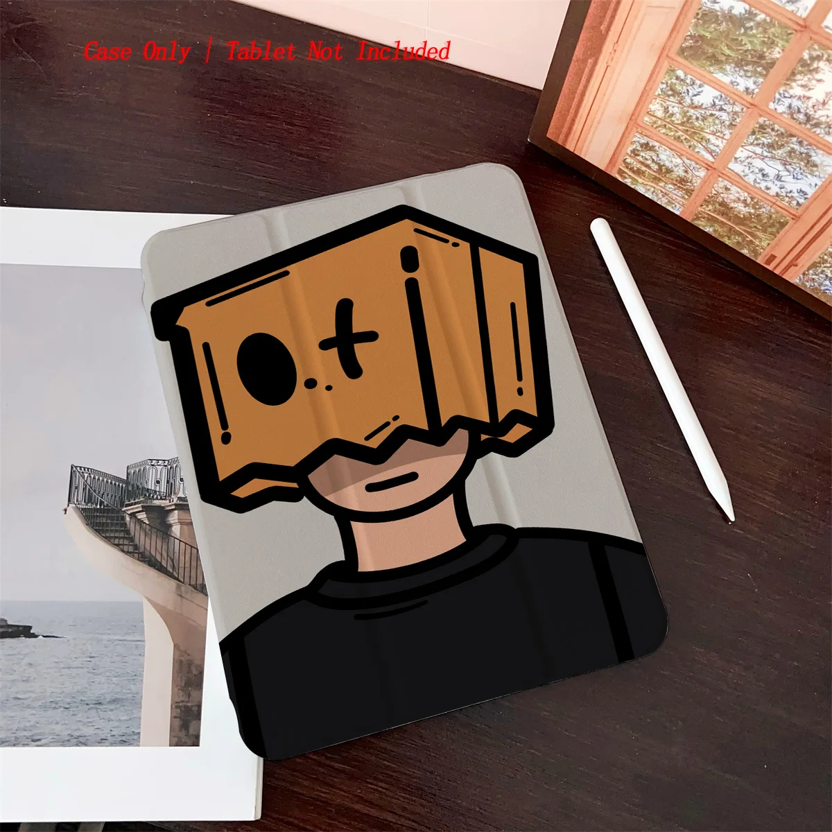 

Чехол для iPad с рисунком коробки из мультфильма на голове — 360° ° Вращающийся складной чехол для Apple iPad Pro/Air/Mini