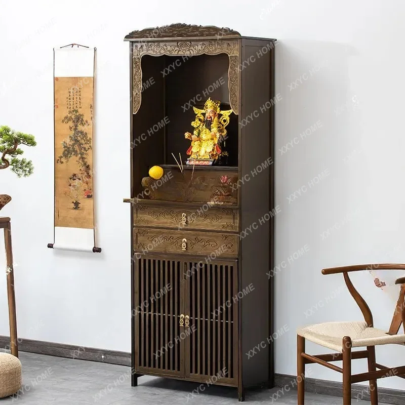 Buddha Cabinet Sacrifice Shrine God of Wealth Bodhisattva Sacrifice Table Buddha Statue Household Sacrifice Table