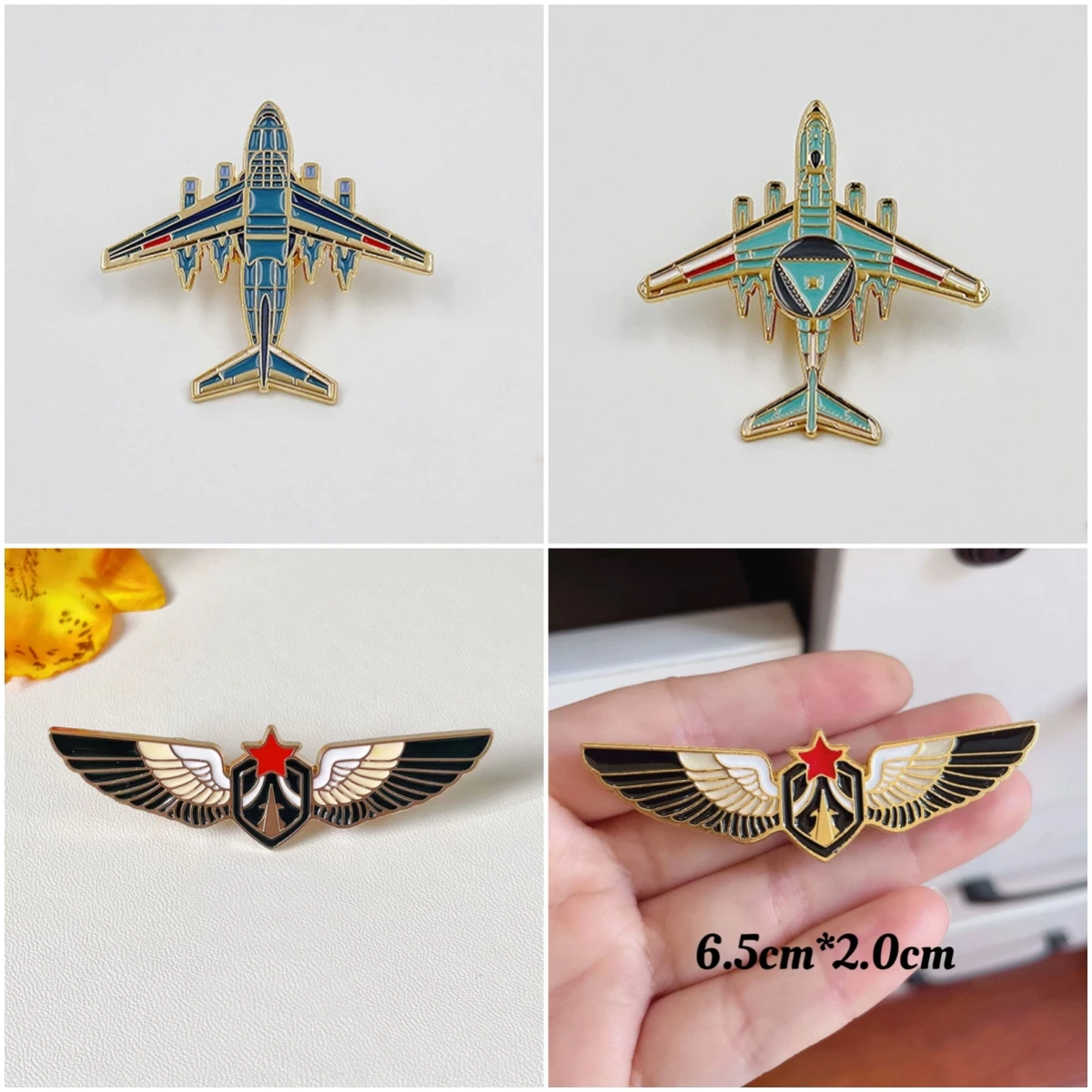 Aviation Model Fighter Jet Brooches Commemorative Badge Brooch Pins for Men Women Backpack Clothes Accessory Enamel Oil Jewelry