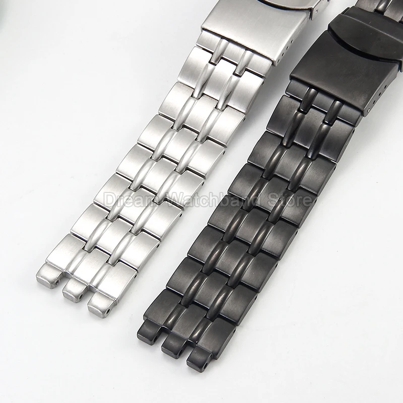 Bracelet de montre en acier de qualité supérieure, Style classique, Interface originale à trois broches, étanche et antirouille pour Bracelet série Swatch 19 21mm