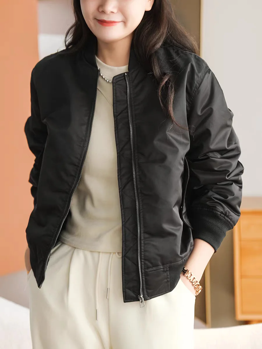 

Куртки-бомберы Женская куртка с внутренними карманами Осень-Зима Сетка Цветные сращивания Минималистичный Художественный Карнавал Клубная одежда Вечеринка Простая