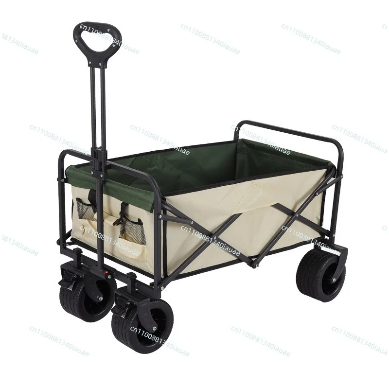 

Outdoor Camper Foldable Stall Trolley Rear Door Large Capacity Shopping Cart Pull