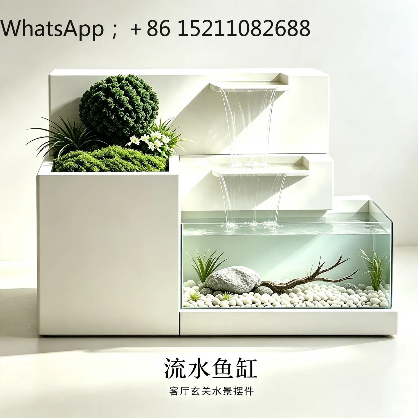 SCY flowing water landscape fish tank integrated ornament living room floor-to-ceiling water feature decoration