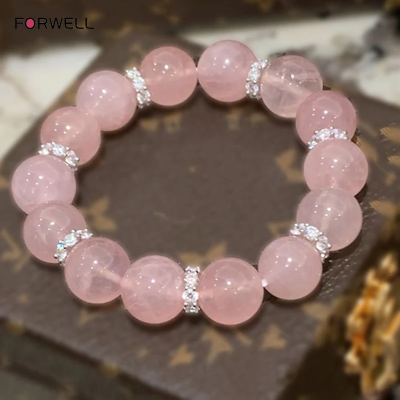 

FORWELL женский розовый эластичный браслет с кристаллами и бисером для девочек, вечерние свадебные украшения, подарок, эластичная веревка, браслеты из бисера