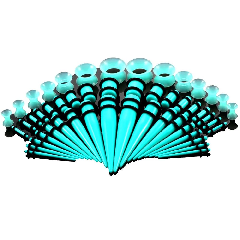 50Pcs Ear Dilation Acrylic Ear Gauge Kit Stretching 14G-00G Ear Stretching Kit Cone‑shaped Smooth Polished Ear Taper Unisex