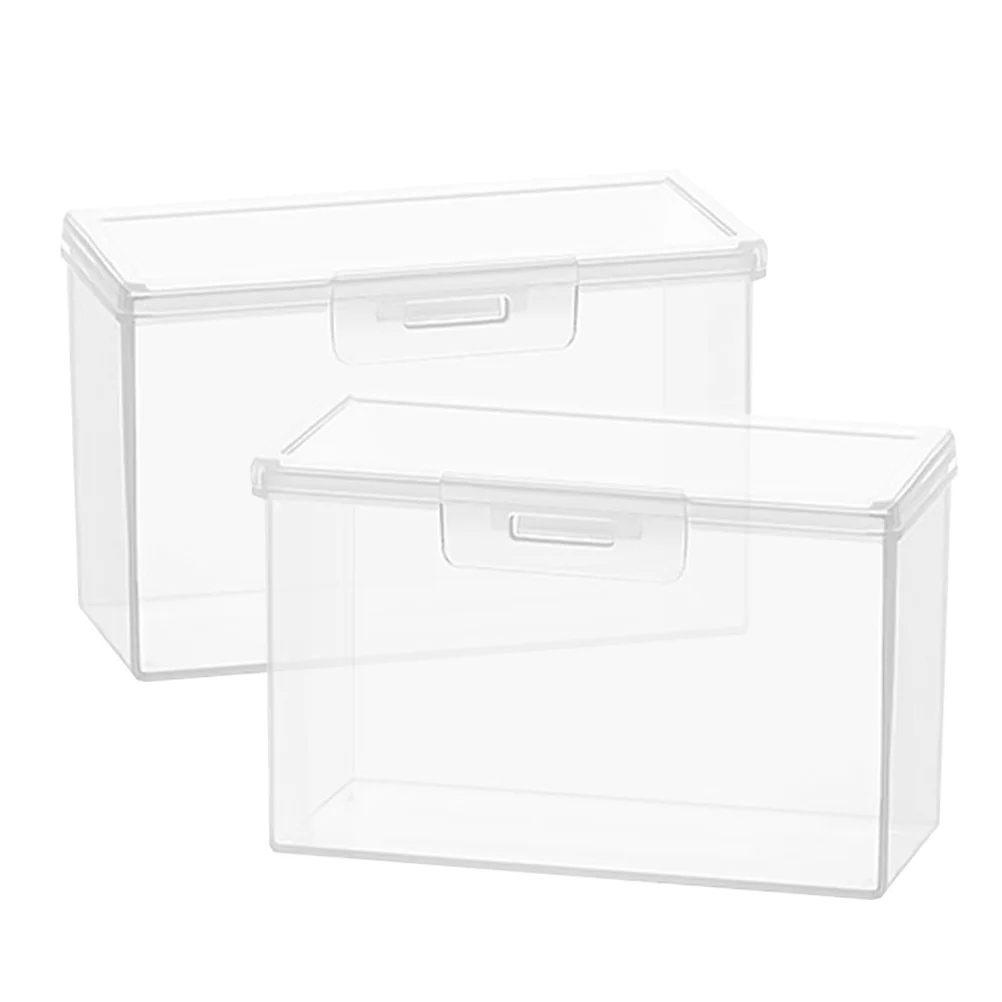2 pçs caixa de armazenamento de cartão caixas cartões de jogo caso titular recipiente negócios jogando plástico retangular pequena criança