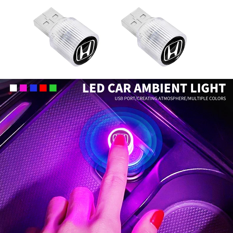 Car Mini USB LED Ambient Light Decorative Atmosphere Lamps For Honda Civic Fit Jazz Accord CRV HRV City Odyssey Passport Pilot