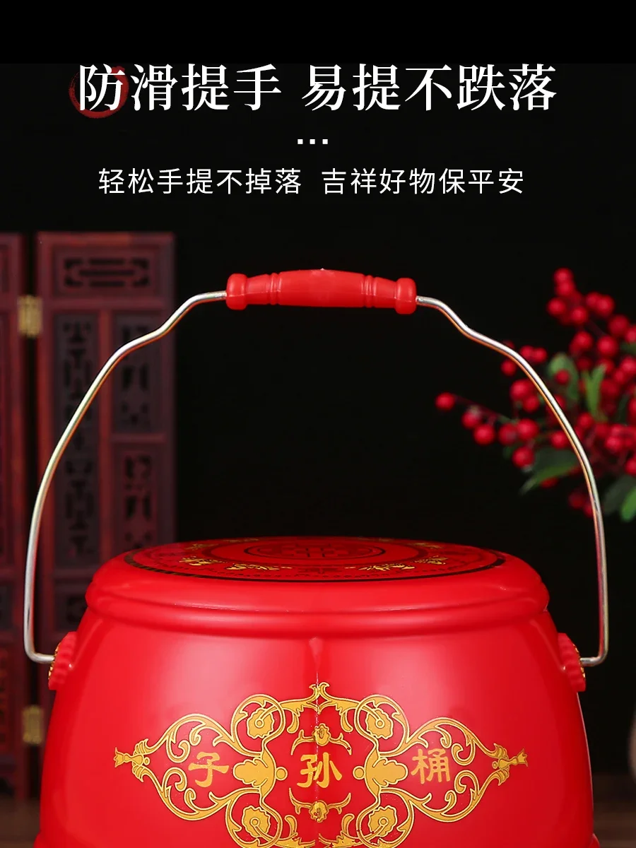 Descendants happy bucke  supplies Daquan wedding red solid wood small toilet dowry ornaments plastic