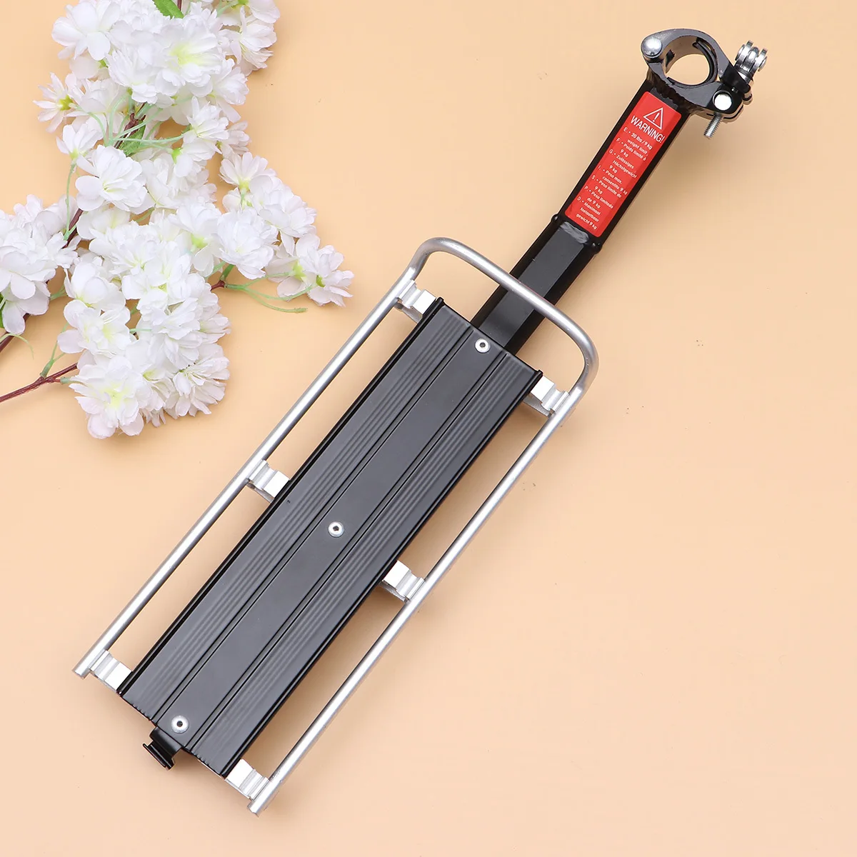 

1Pcs Bicycle Rear Rack Aluminum Alloy Durable Lightweight Movable Fixed Seatpost Carrier Luggage Cargo Shelf Fits Road Mountain
